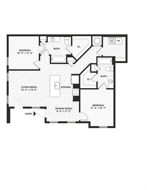 the floor plan of the second level of the residence